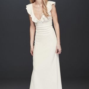 NWT DB Studio v neck ruffle tank wedding dress